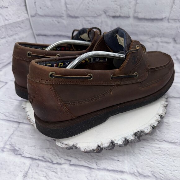 Timberland Mens Size 13W Brown Leather Loafer Boat Shoe 71024 Slip On Casual - Picture 8 of 13